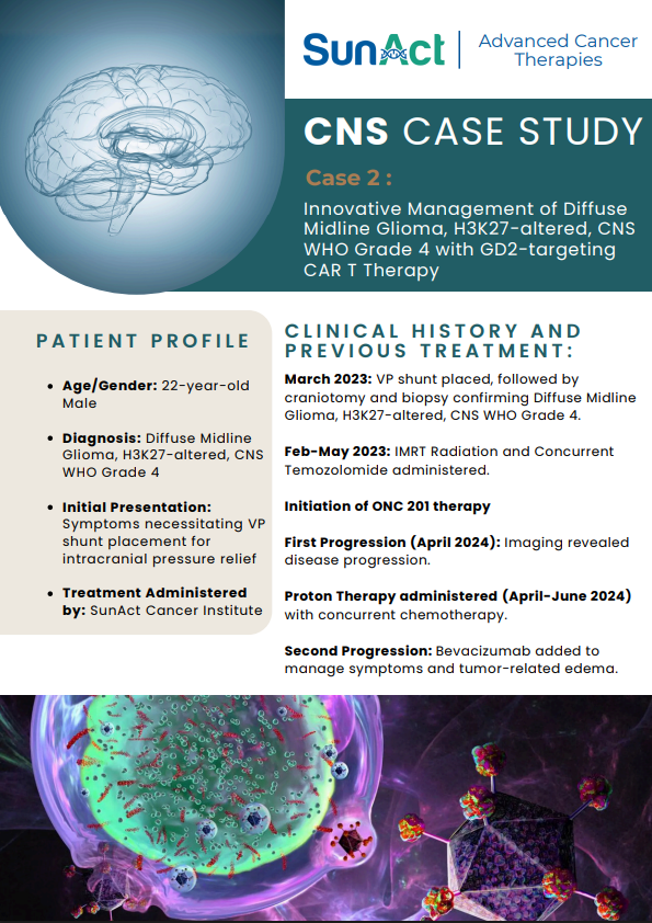SunAct case study on GD2-targeted CAR T therapy for diffuse midline glioma in a 22-year-old male